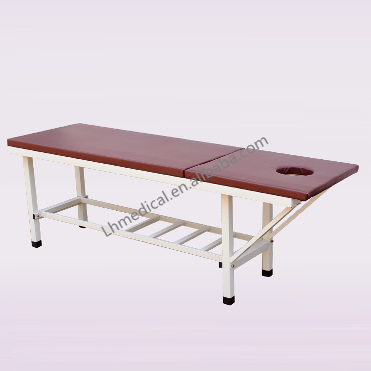 Easy to adjust and fold hospital folding bed with a face hole