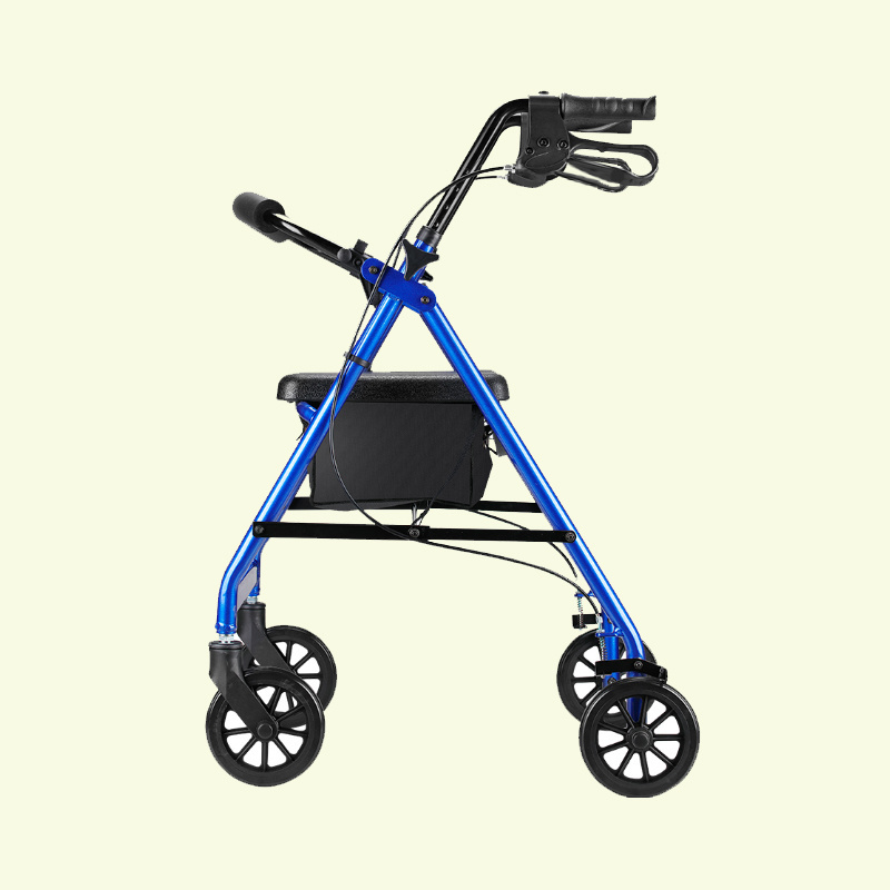 High Quality Professional Foldable Shopping Cart Footrest Aluminium Light Weigh Rollator Walker with seat and with bag for eldly