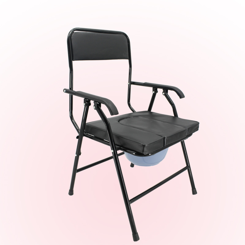 Rehabilitation Therapy Supplies Emountable Steel Toilet Commode Chair For Disabled Human And The Elderly With Armrest