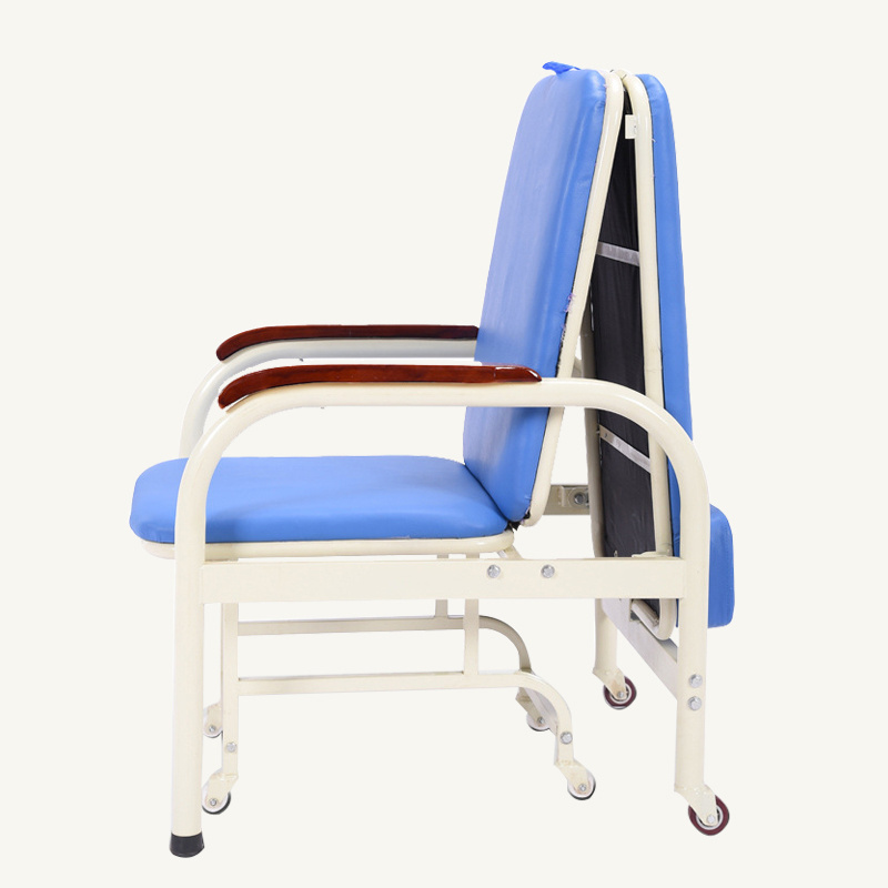 LH Cheaper Economical Foldable Hospital Accompanying Recliner Bed Chair