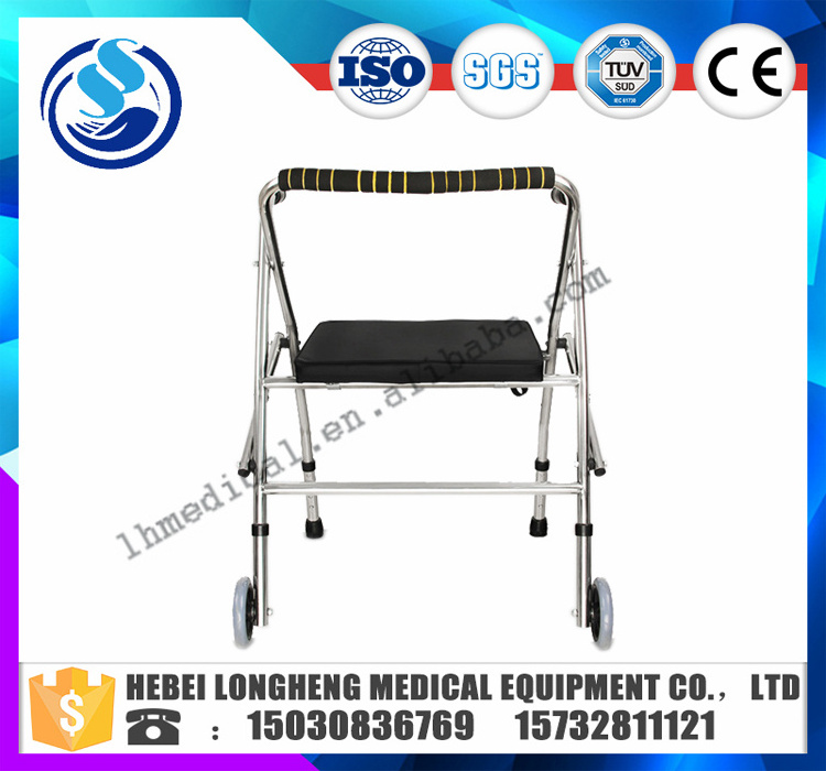 High Quality Professional Foldable Shopping Cart Footrest Aluminium Light Weigh Rollator Walker with seat and with bag for eldly