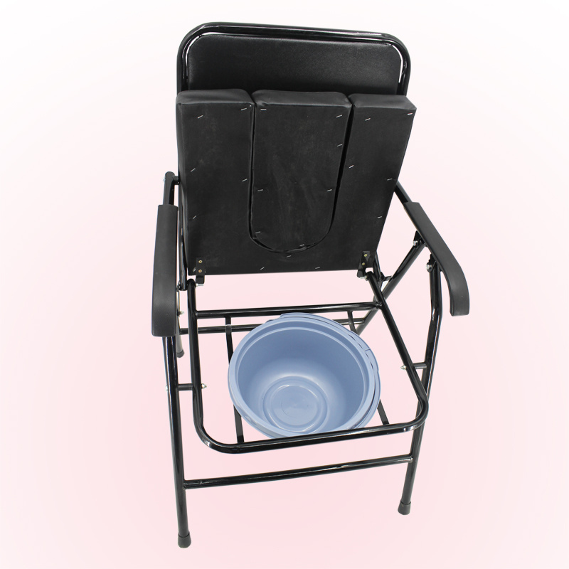 Rehabilitation Therapy Supplies Emountable Steel Toilet Commode Chair For Disabled Human And The Elderly With Armrest