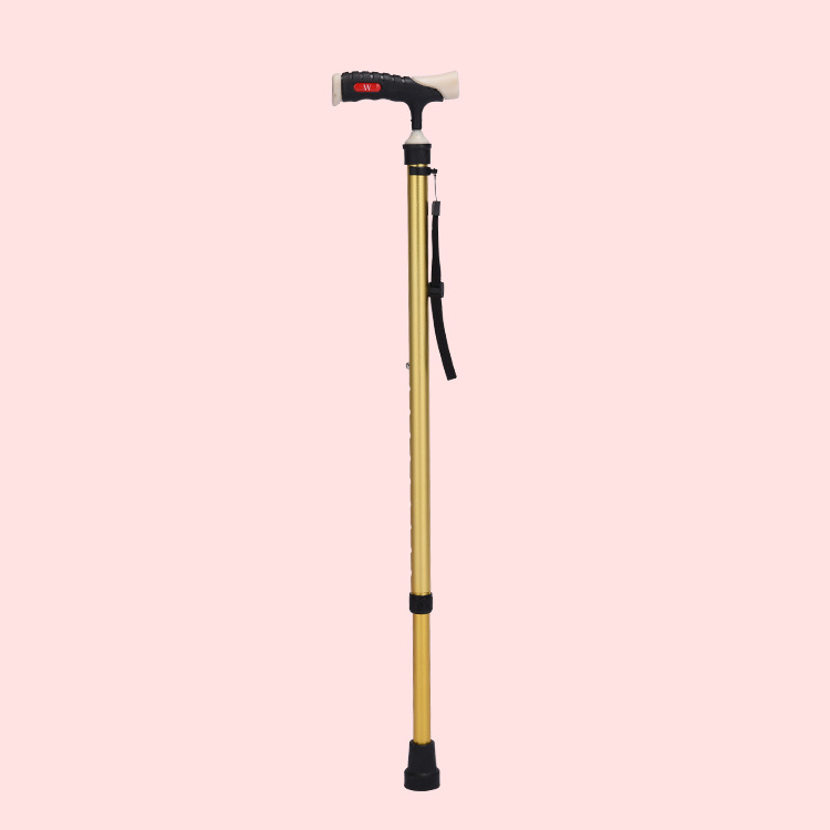 adjustable elderly walking cane with led light detachable base old man walking stick