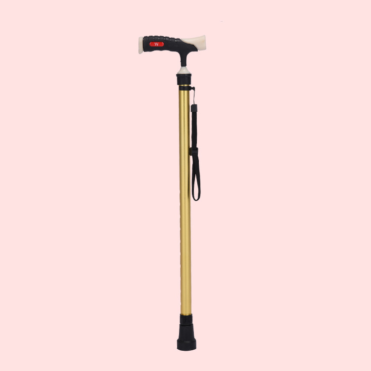 adjustable elderly walking cane with led light detachable base old man walking stick