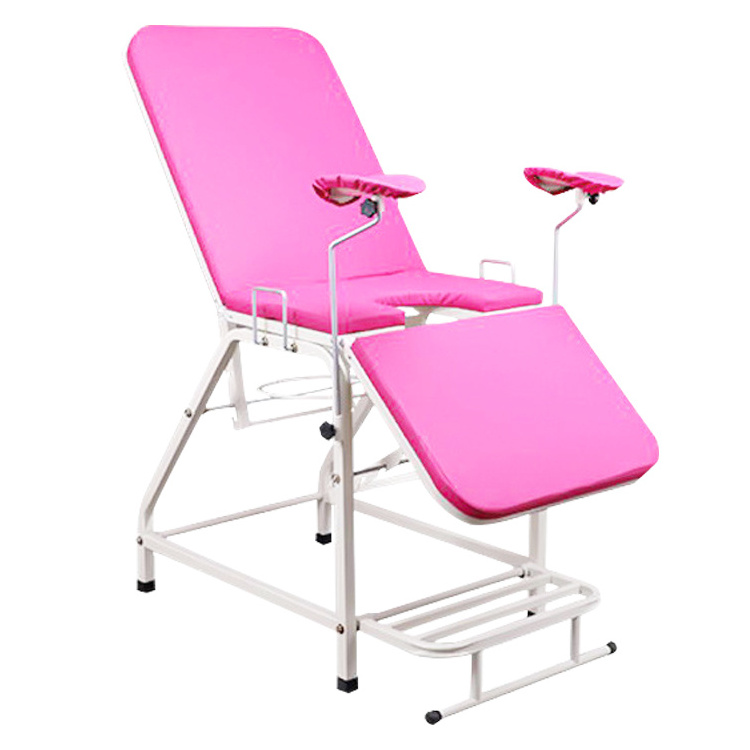 Hot sale Cheap medical manual portable gynecological exam table with stirrups