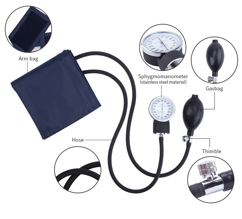 Manual Tensiometros Esfigmomanometro BP Blood Pressure Monitor Machine Aneroid Sphygmomanometer with Stethoscope