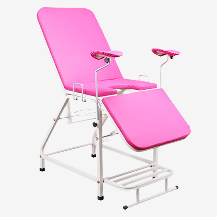 Cheap medical manual portable gynecological exam table with stirrups