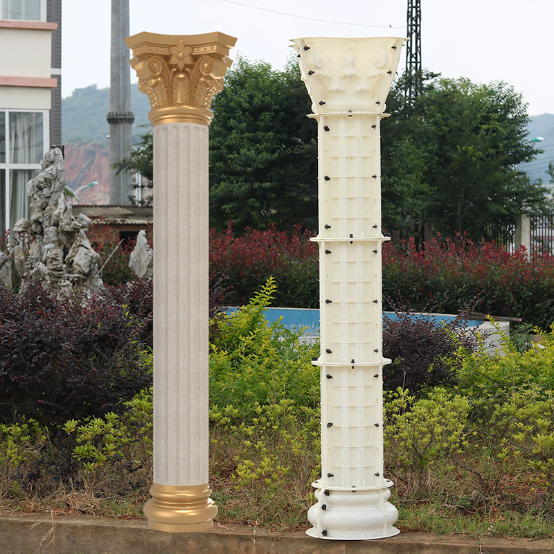 25cm x 340cm concrete mold   Roman column pillar plastic decorative round casting post precast abs cement construction house fo