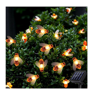 Hot selling solar LED Christmas holiday decoration star lights garden bee lights string