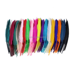 10pcs DIY Crafts Millinery Pen Costumes to Couture Wedding Bouquets 30-35cm Dyed Goose Flight Wing Quill Feathers