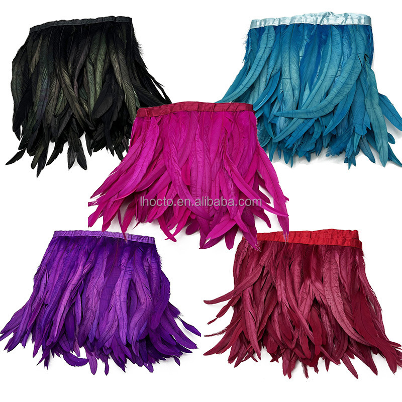 Costume Making 15/20/25/30cm Fuchsia Chicken Rooster Feathers Trim 6/8/10/12in Tail Feather For Sale