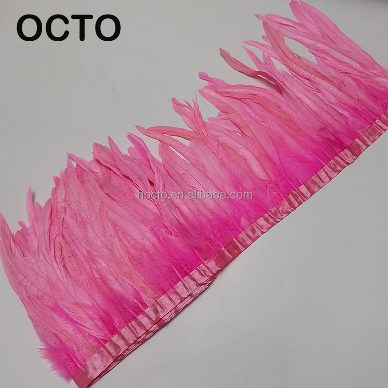 Costume Making 15/20/25/30cm Fuchsia Chicken Rooster Feathers Trim 6/8/10/12in Tail Feather For Sale