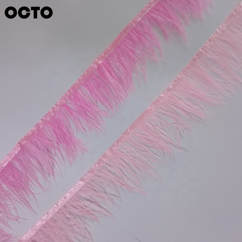 Wholesale Clothing Accessory Ostrich Feather Lace For Dress Shoes Sewing Ostrich Feather Fringe Trim