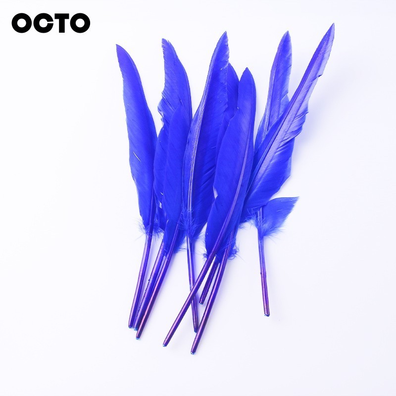 10pcs DIY Crafts Millinery Pen Costumes to Couture Wedding Bouquets 30-35cm Dyed Goose Flight Wing Quill Feathers