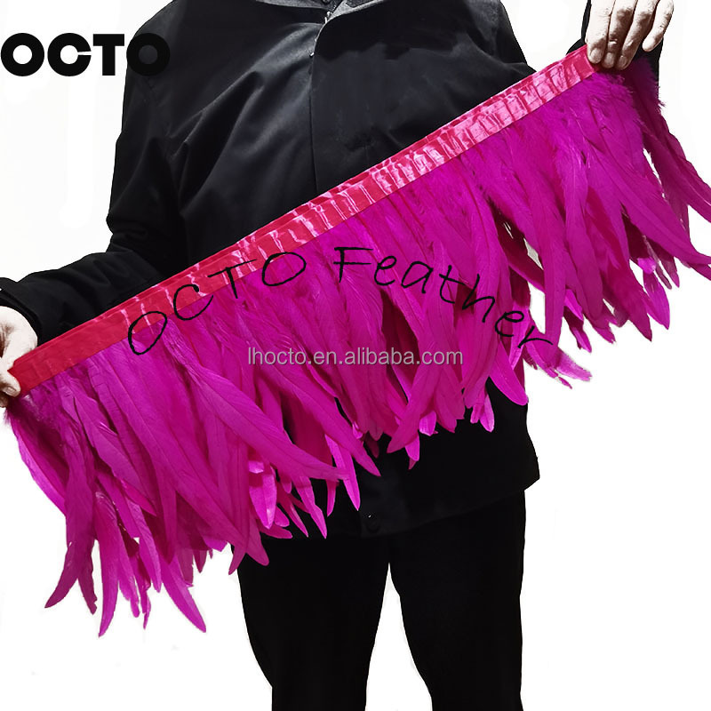 Costume Making 15/20/25/30cm Fuchsia Chicken Rooster Feathers Trim 6/8/10/12in Tail Feather For Sale