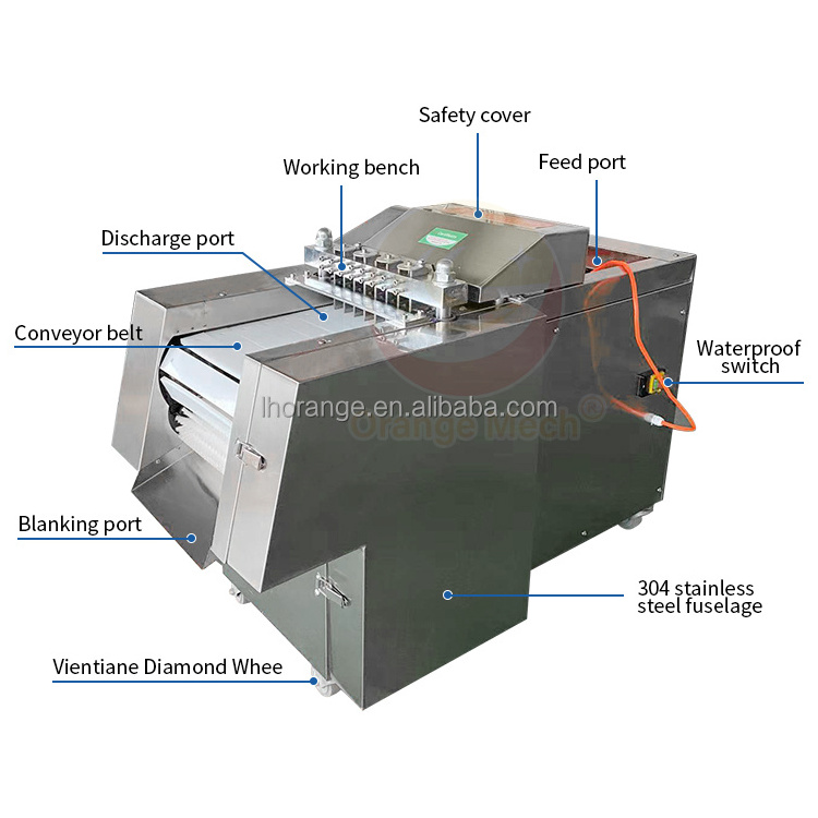 Frozen beef cutter automatic chicken cutting machine meat cube cutting machine goat meat dicer pork meat cutting machine