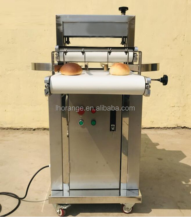 automatic hamburger bun slicer burger bread cutting slicing machine