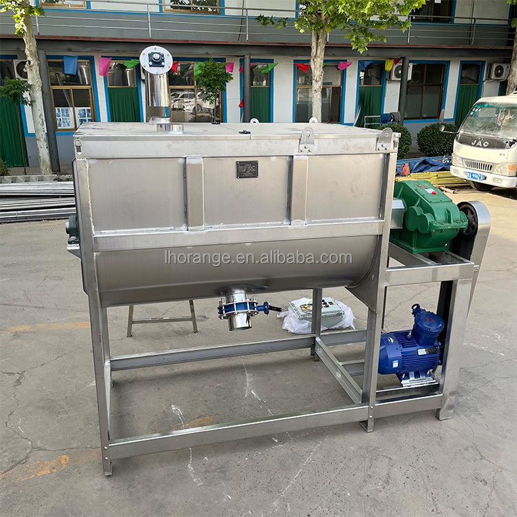 Industrial mobile food mixer powder flour spice concrete mixer  stand horizontal ribbon mixer machines