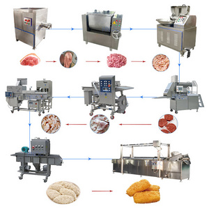 Automatic Potato Hamburger Jamaican Patty Make Machine Industrial Big Beef Chicken Nugget Production Line