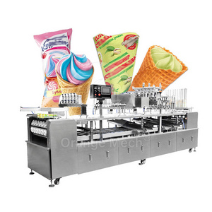 ORME Full Automatic 4 Lane Cream Tub Linear Ice Cream Cone Compote Appel Jam Fill Seal Machine Line