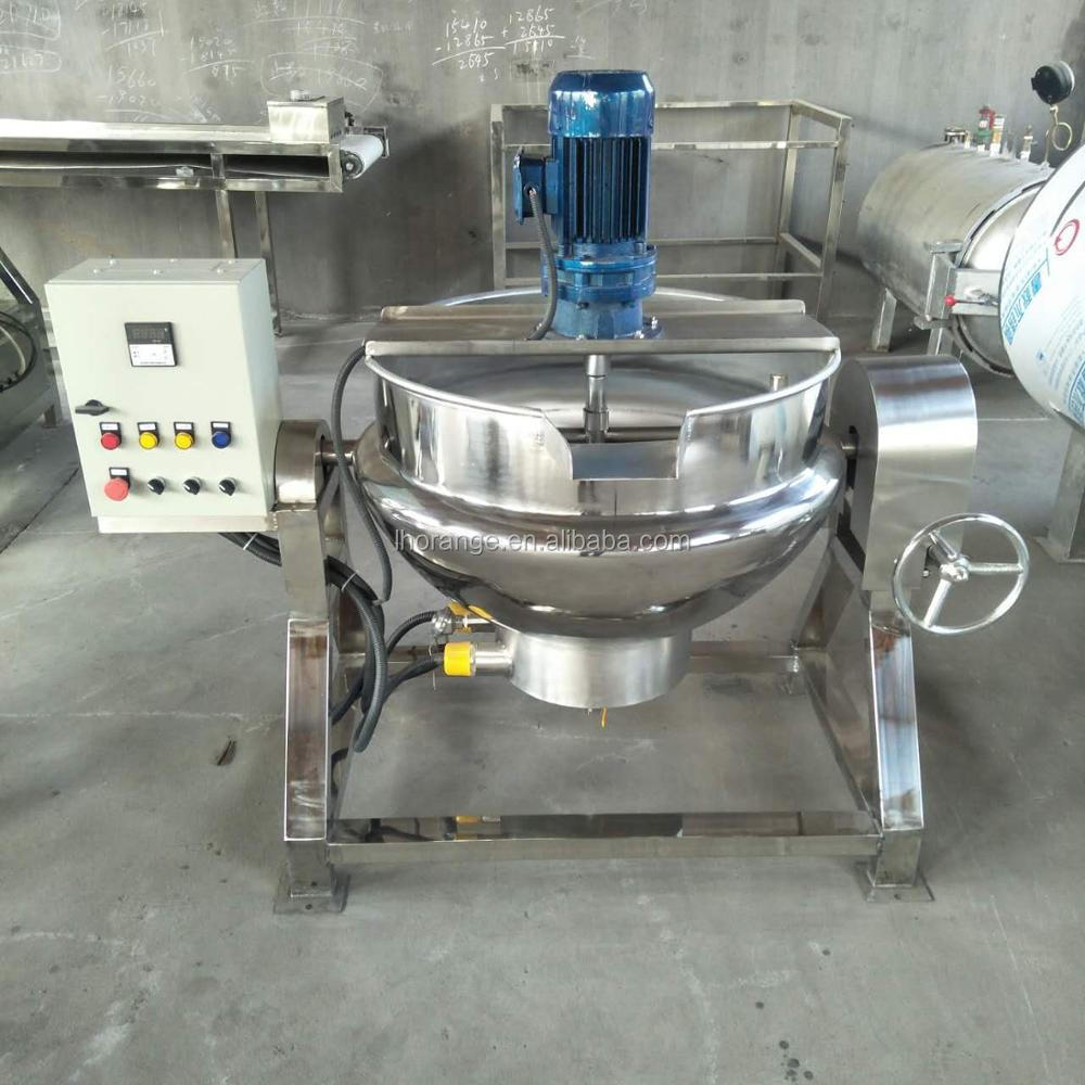 high quality mixing pot/cooking kettle with agitator/tilting agitation sandwich boiler pot