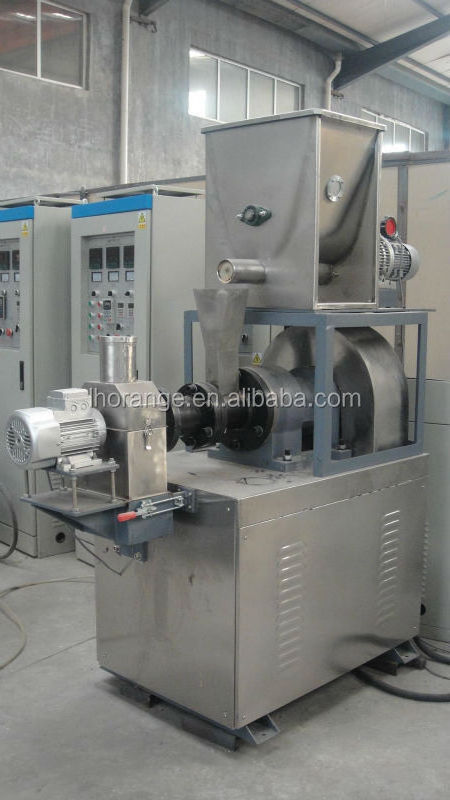 Floating fish feed pellet machine//single screw extruder