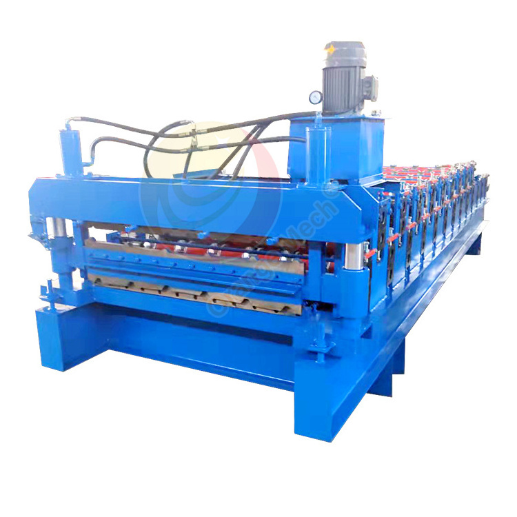 Corrugated Aluzinc Steel Roofing Sheet Press Making Machine For Metal Roof Wall Panel Roll Forming