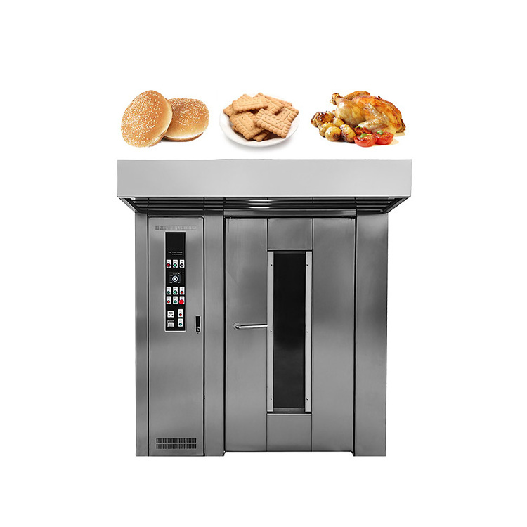 Commercial Cheap Price Single Trolley Convention Mini Pizza Bread Diesel Rotary Bakery Oven 32 Rack