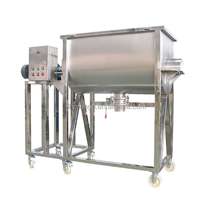 Industrial mobile food mixer powder flour spice concrete mixer  stand horizontal ribbon mixer machines