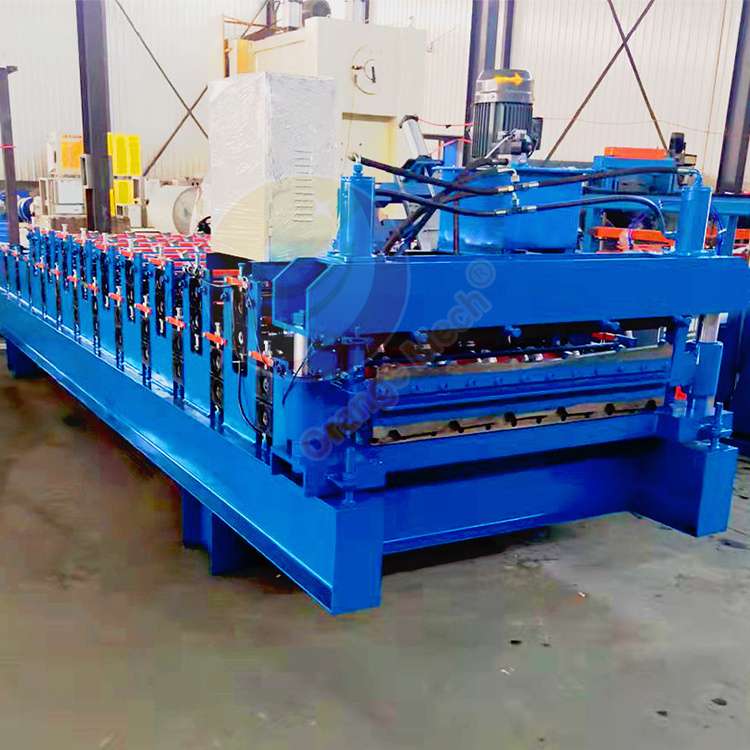 Corrugated Aluzinc Steel Roofing Sheet Press Making Machine For Metal Roof Wall Panel Roll Forming