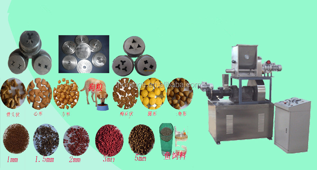 Floating fish feed pellet machine//single screw extruder