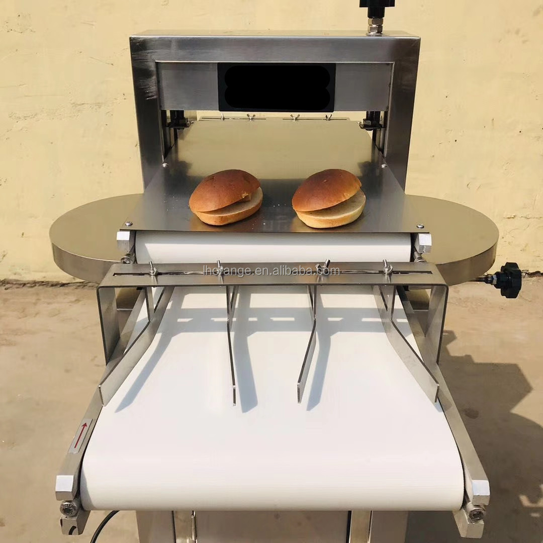 automatic hamburger bun slicer burger bread cutting slicing machine