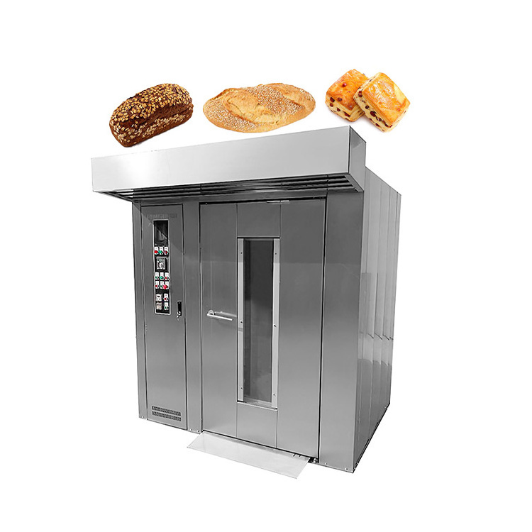 Commercial Cheap Price Single Trolley Convention Mini Pizza Bread Diesel Rotary Bakery Oven 32 Rack