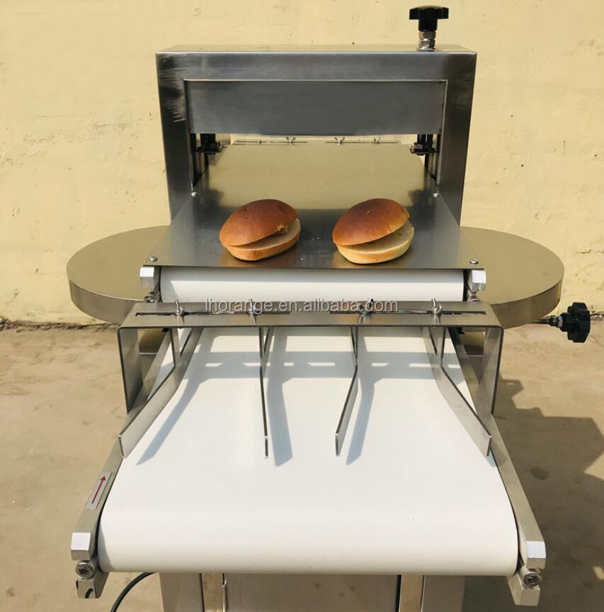 automatic hamburger bun slicer burger bread cutting slicing machine