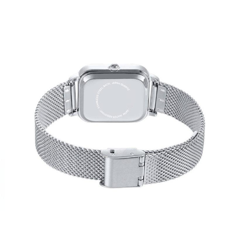 LHOTSE OEM SQUARE QUARTZ WATCH FASHION METAL STAINLESS STEEL ZINE ALLOY WOMEN LADY SHELL DIAL WATCH LHQ-002