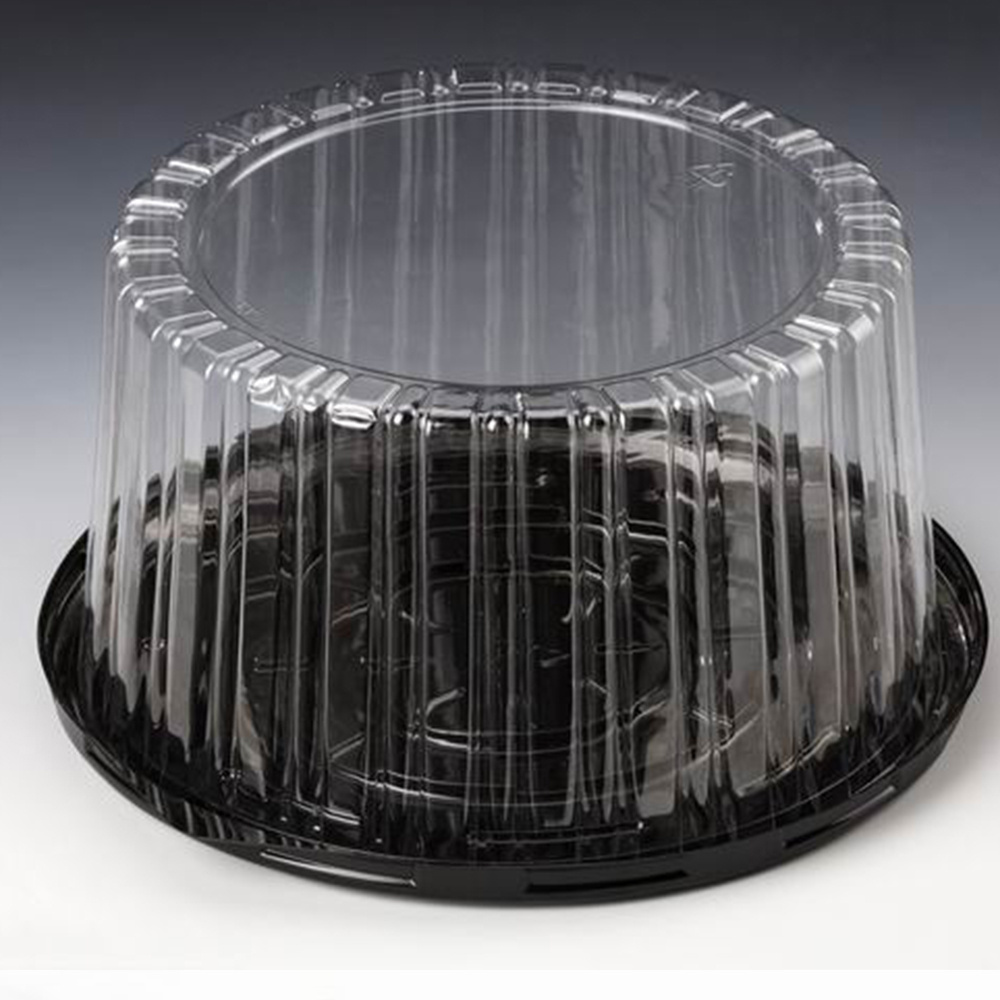 Clear round plastic container disposable salad bowl plastic containers transparent plastic cake packaging box for food