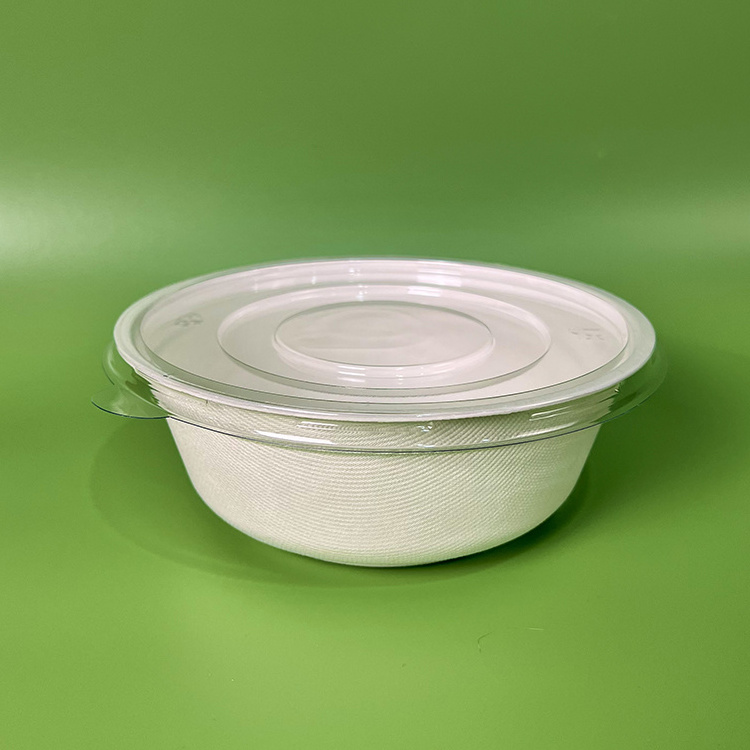 Eco Round Sugarcane Hot Soup Ramen Bowls Biodegradable Salad Bowl Disposable 32oz Bagasse Tableware Soup Bowls