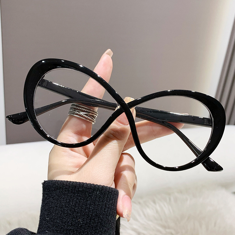 Customized Fashionable Glasses Oval Cross Design And Anti Blue Light Eyeglass Frame For Women