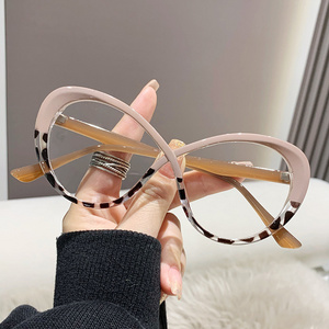 Customized Fashionable Glasses Oval Cross Design And Anti Blue Light Eyeglass Frame For Women