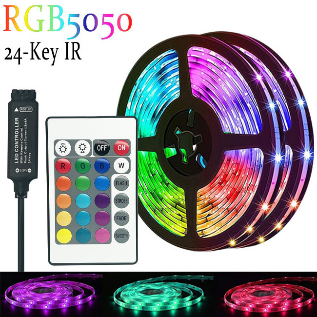 5v ws2812b Ir Control Waterproof Smd 5050 Led Strip Lights Luces Led Smart Flexible Rgbic Strip Lights