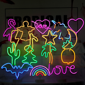 Custom Neon Sign Color Cloud Flamingo Star Lighting Strip  Pink Decoration Signs Led Neon Lights For Bedroom