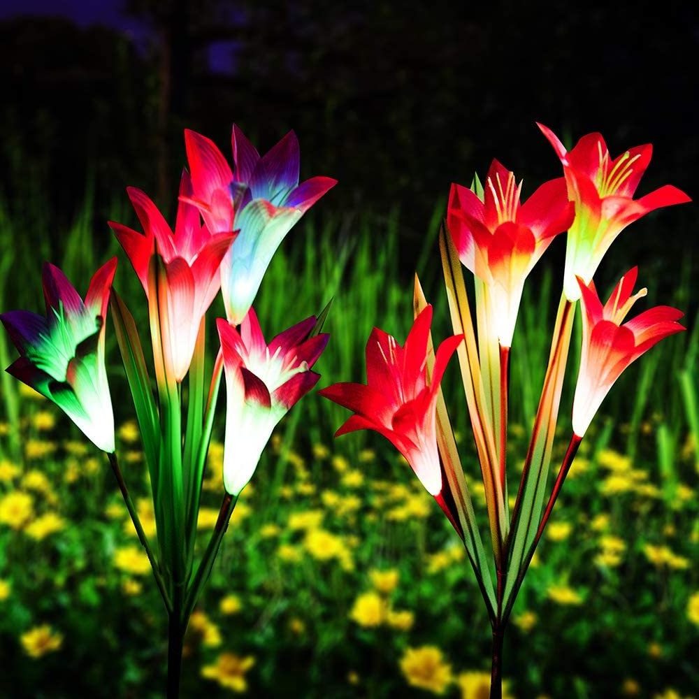 China Suppliers  Flash Artificial Lily  Flower Solar Light