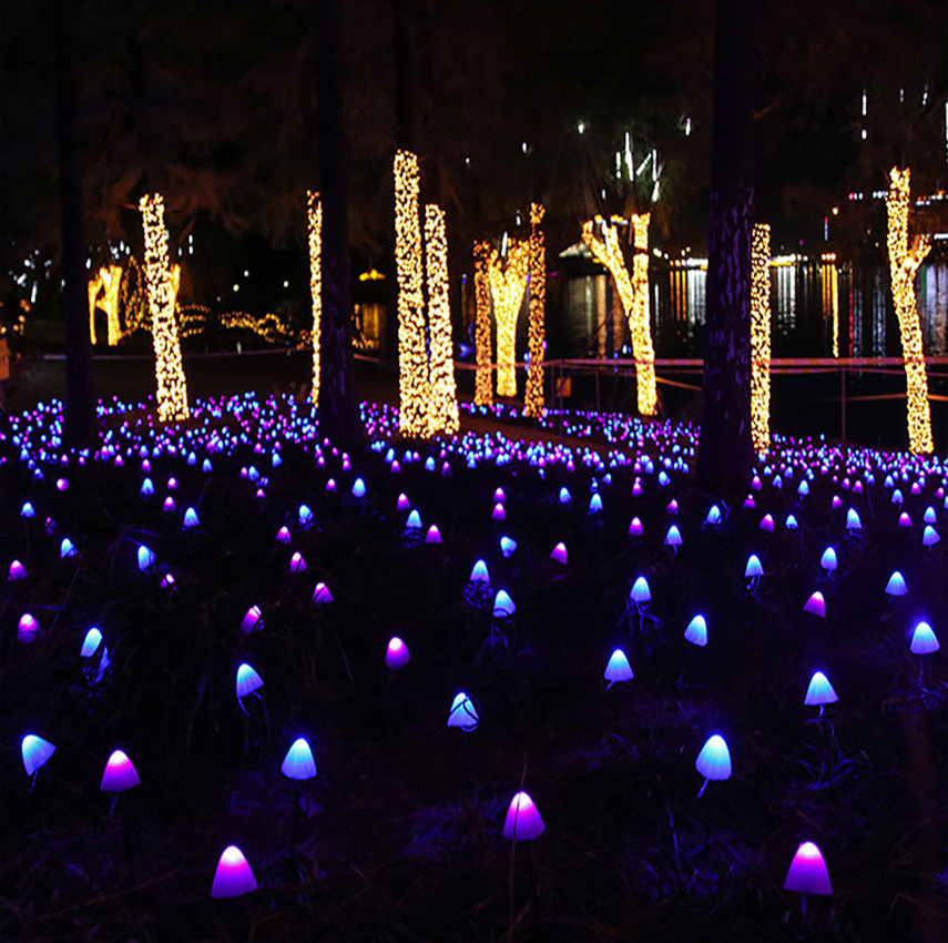 LED solar string lights plug mushroom string lights outdoor waterproof Christmas day garden landscape lights