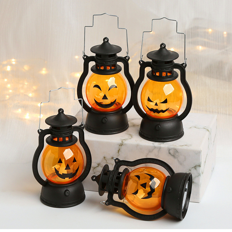 Halloween Lantern Portable Jack O Lanterns Retro Pumpkin Lantern Cute Halloween Decorations light