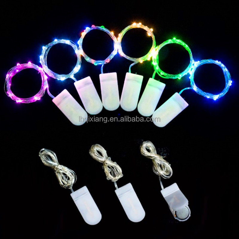 Wholesale 1m 10 Led Battery Operated Christmas Starry Lights CR2032 Button Battery Mini Copper Wire LED Fairy String Lights