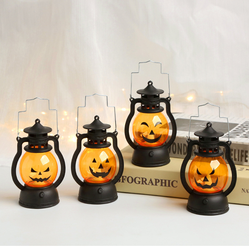 Halloween Lantern Portable Jack O Lanterns Retro Pumpkin Lantern Cute Halloween Decorations light