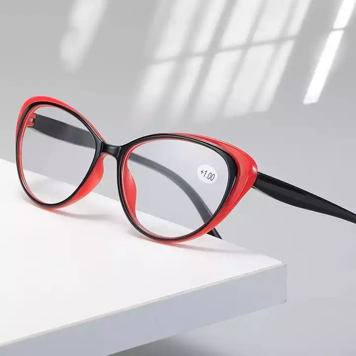 New Cat-Eye Reading Glasses Women's Fashion Men's Spring Leg Plastic Reading Glasses Presbyopia Glasses