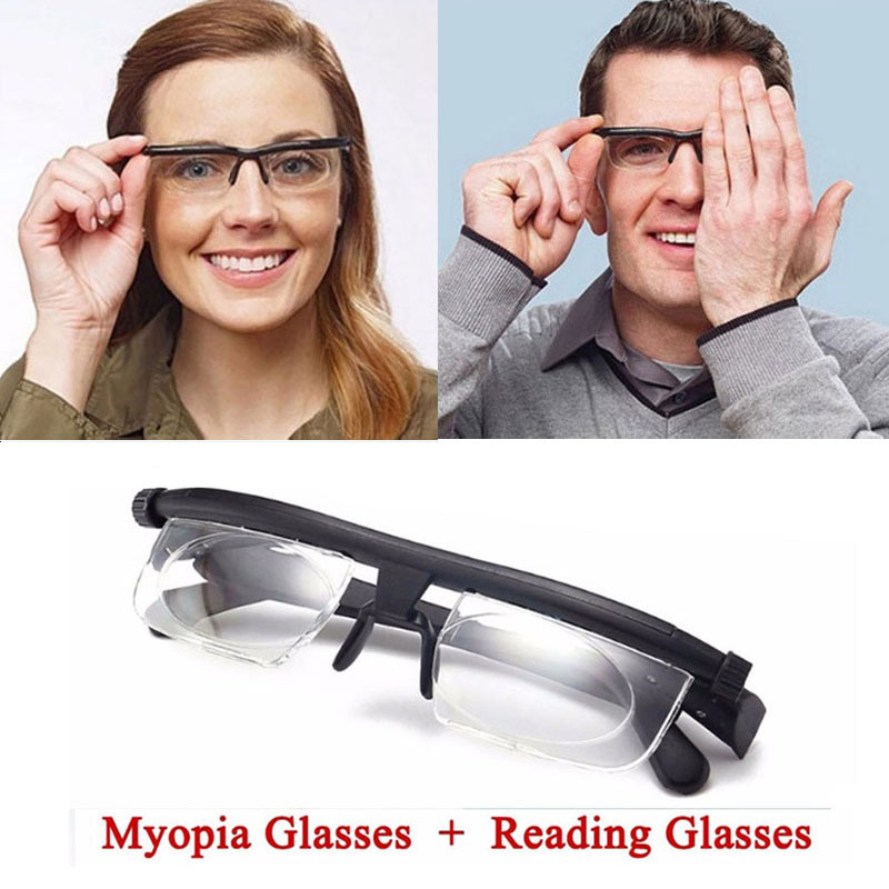 Focus Adjustable Lens Reading Myopia Glasses Men Women Variable Vision Strength Male Female Glasses Correction Binocular Gafas