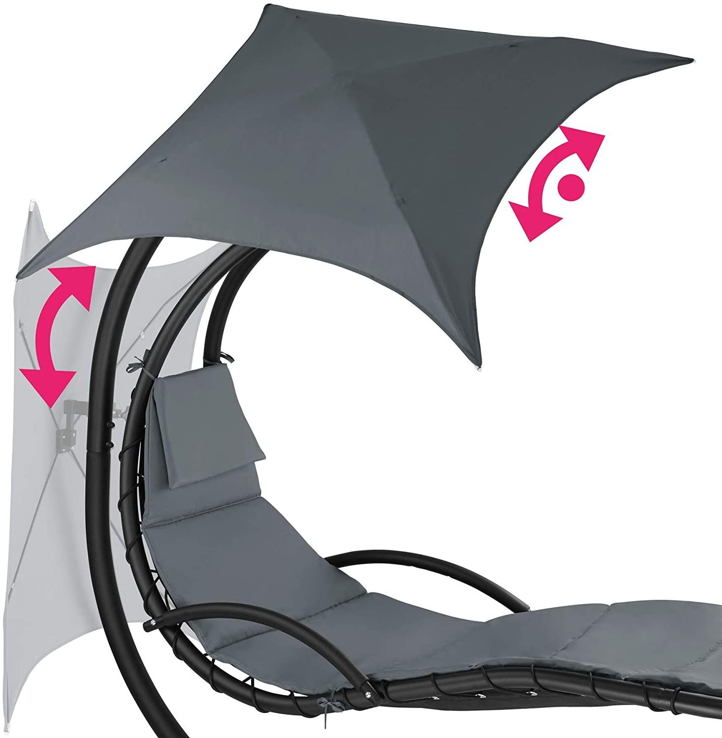 Hot Internet product Floating Chaise Lounger Swing Chair with Canopy Umbrella, 82 Inch Long, 260 Pound Capacity