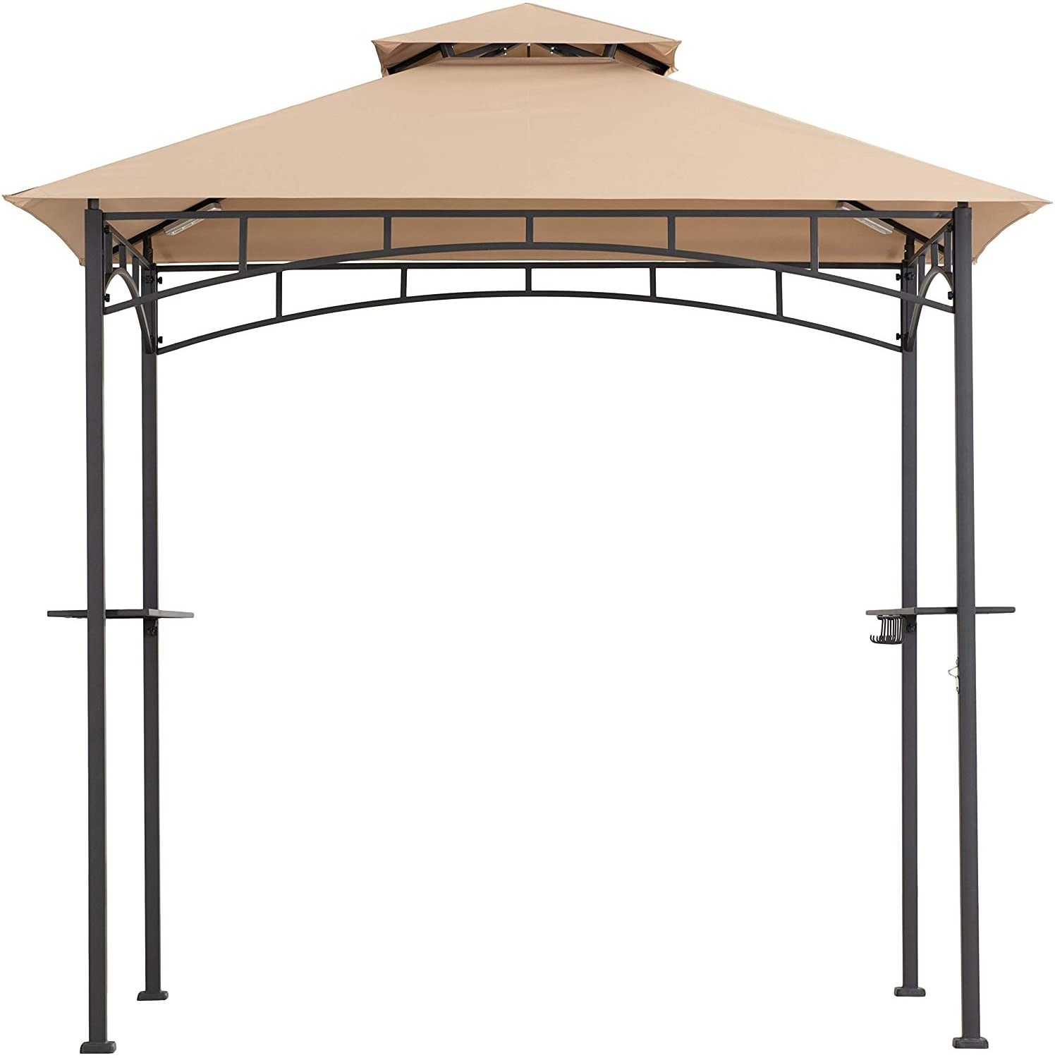 Hot sale metal gazebo Barbecue gazebo in the United States 8ft*5ft Double Flat Roof Sunshade BBQ Metal Garden grill Gazebo